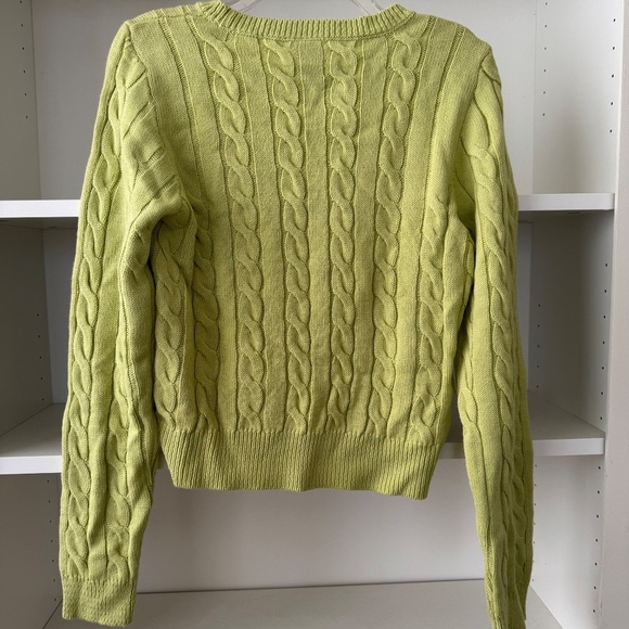 URBAN OUTFITTERS Iets Frans Green Cable Knit Cropped Jumper - Picture 7 of 8